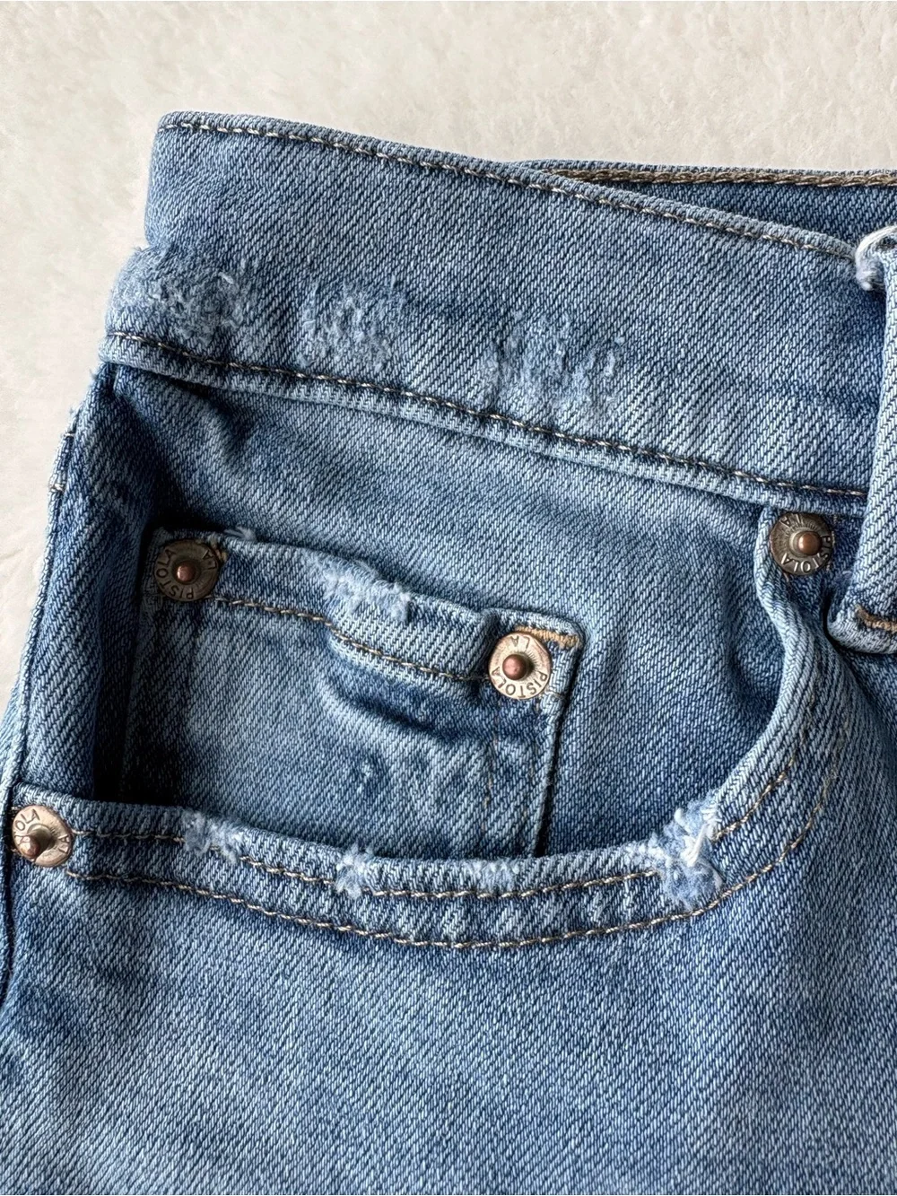 Pistola Light Wash Denim Jean Shorts